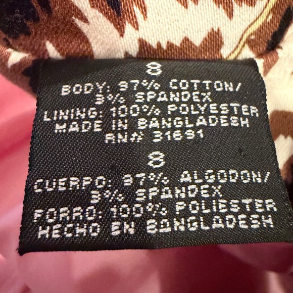 Nicole Miller Leopard Floral Jacket Womens 8 Brown Pink Career Feminine Coquette - Picture 13 of 14